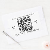 ミニマリストサンキューブティックビジネスQRコード 長方形シール (封筒)