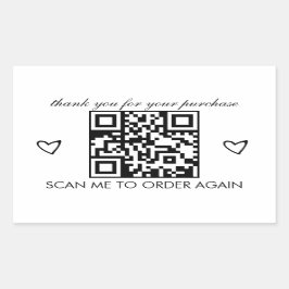 ミニマリストサンキューブティックビジネスQRコード 長方形シール