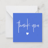 ミニマリストサンキューブルー王室のハートコンパクト ノートカード (正面)
