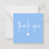ミニマリストサンキューミッドブルーハートコンパクト ノートカード (正面)