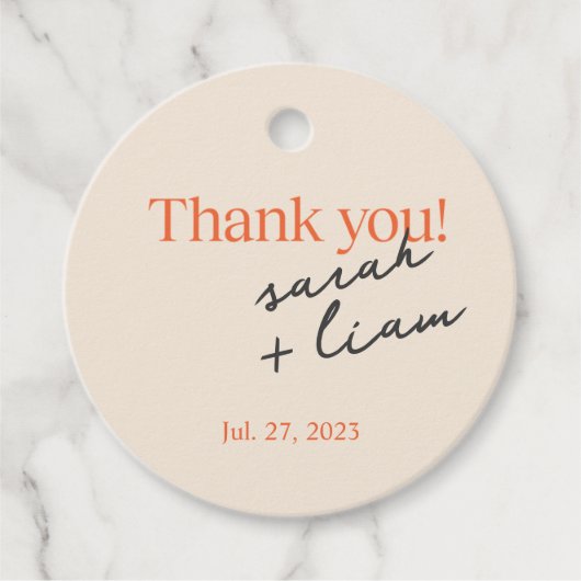 ミニマリストサンキューメッセージカード フェイバータグ (正面)