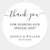 ミニマリストサンキューユー結婚式の引き出物 ラウンドシール (正面)