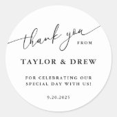 ミニマリストサンキューユー結婚式の引き出物 ラウンドシール (正面)
