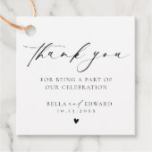 ミニマリストサンキュー結婚式の引き出物ラベル フェイバータグ (正面)