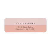 ミニマリストサンゴバラパーソナライズされた差出人住所 ラベル (正面)