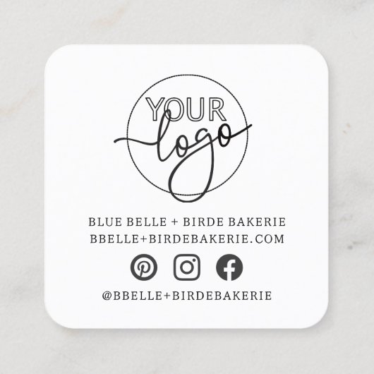 ミニマリストサンスクリプカスタムトブランディング スクエア名刺 (裏面)