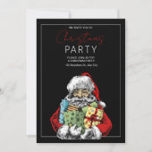 ミニマリストサンタクリスマスパーティー招待状,クリスマス 招待状 (正面)