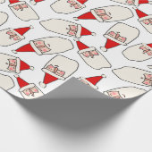 ミニマリストサンタクロース顔クリスマスパターン ラッピングペーパー (角)