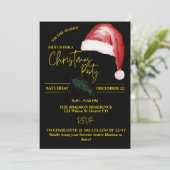 ミニマリストサンタハットボホカスタムクリスマスパーティー 招待状 (スタンド正面)