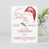 ミニマリストサンタハットボホーカスタムクリスマスパーティー 招待状 (スタンド正面)