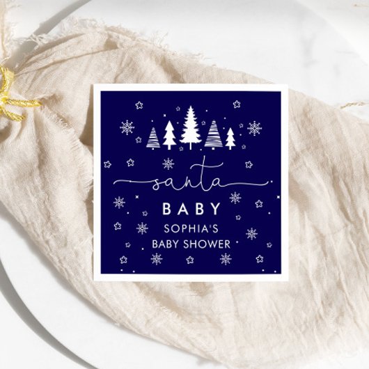 ミニマリストサンタベビーシャワーナプキンズ スタンダードカクテルナプキン