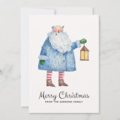 ミニマリストサンタメリークリスマスホリデーカード シーズンカード (正面)