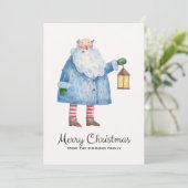 ミニマリストサンタメリークリスマスホリデーカード シーズンカード (スタンド正面)