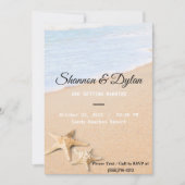 ミニマリストサンディビーチスターフィッシュ結婚式招待状 招待状 (正面)