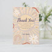 ミニマリストサンピンク誕生日サンキューカード 招待状 (スタンド正面)