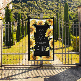 ミニマリストサンフラワーストライプ白黒結婚ズ 横断幕