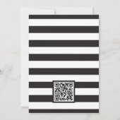 ミニマリストサンフラワーブラックストライプウェディングシャワー 招待状 (裏面)