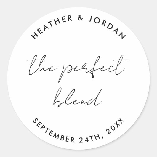 ミニマリストザパーフェクトブレンド結婚式の引き出物 ラウンドシール (正面)