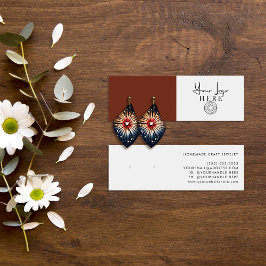 ミニマリストシエナブラウンホワイトロゴイヤリングディスプレイ