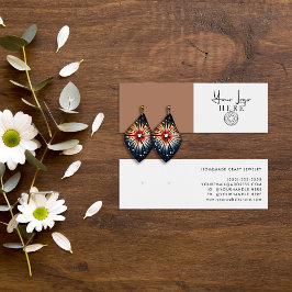 ミニマリストシエナブラウンホワイトロゴイヤリングディスプレイ