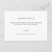 ミニマリストシックおむつラッフルベビーシャワー エンクロージャーカード (正面)