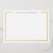 ミニマリストシックなフレームの個人文房具 箔招待状 (正面)
