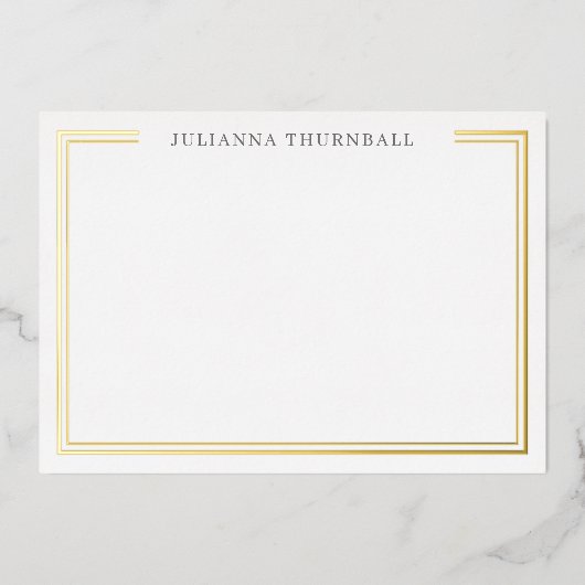 ミニマリストシックなフレームの個人文房具 箔招待状 (正面)