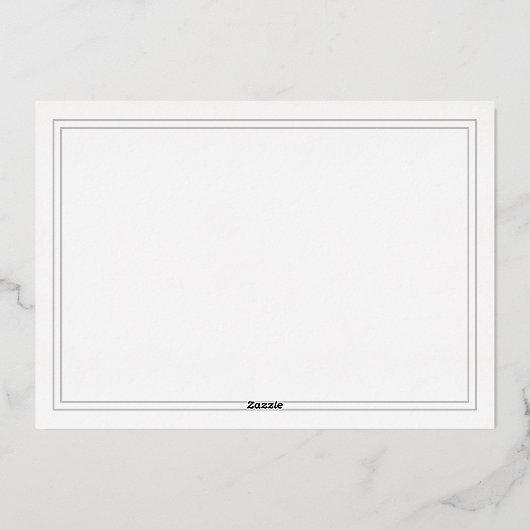 ミニマリストシックなフレームの個人文房具 箔招待状 (裏面)