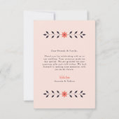 ミニマリストシックな審美的エレガントな結婚式 サンキューカード (裏面)