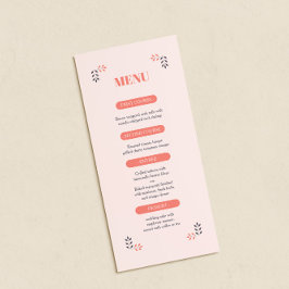 ミニマリストシックな美的エレガントなウェディングメニュー メニュー