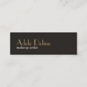 ミニマリストシックグレー金ゴールドホワイトメイクアップアーティスト スキニー名刺 (正面)