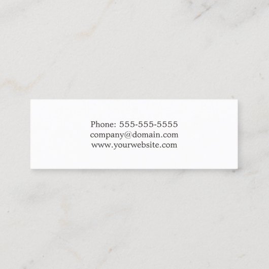 ミニマリストシックグレー金ゴールドホワイトメイクアップアーティスト スキニー名刺 (裏面)