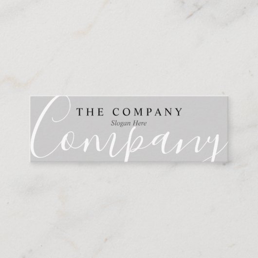 ミニマリストシックタイプ落ち着いたグレーミニ名刺 スキニー名刺 (正面)