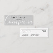 ミニマリストシックタイプ落ち着いたグレーミニ名刺 スキニー名刺 (正面/裏面)