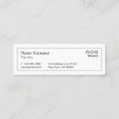 ミニマリストシックタイプ落ち着いたグレーミニ名刺 スキニー名刺 (裏面)