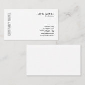 ミニマリストシックモダンプロフェッショナルデザインホワイト 名刺 (正面/裏面)