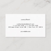 ミニマリストシックモダンプロフェッショナル 名刺 (裏面)