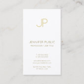 ミニマリストシックモノグラムトレンディー金ゴールドホワイトラグジュアリー 名刺 (正面)