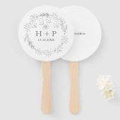 ミニマリストシックモノグラムフォーマルズ結婚カクテル ハンドファン (正面&裏面)