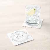 ミニマリストシックモノグラムフォーマルズ結婚カクテル ペーパーコースター (インサイチュ)