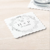 ミニマリストシックモノグラムフォーマルズ結婚カクテル ペーパーコースター (アングル)