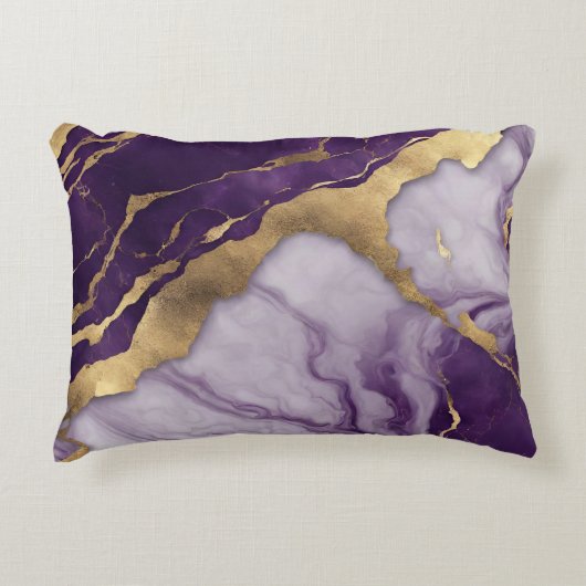 ミニマリストシック子供部屋ベビーガールパープルマーブル アクセントクッション (正面)