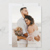 ミニマリストシック披露宴のみ結婚式招待状 招待状 (裏面)