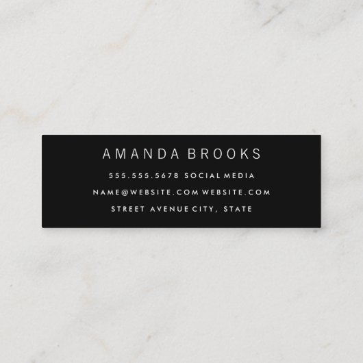 ミニマリストシック文字イエローブレンド背景 スキニー名刺 (裏面)