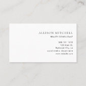 ミニマリストシック書道白 名刺 (裏面)