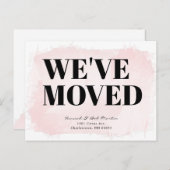 ミニマリストシック水カラー赤面ピンクムービング 案内ポストカード (正面/裏面)