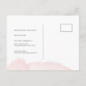 ミニマリストシック水カラー赤面ピンクムービング 案内ポストカード (裏面)