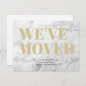ミニマリストシック白い大理石移動 案内ポストカード (正面/裏面)