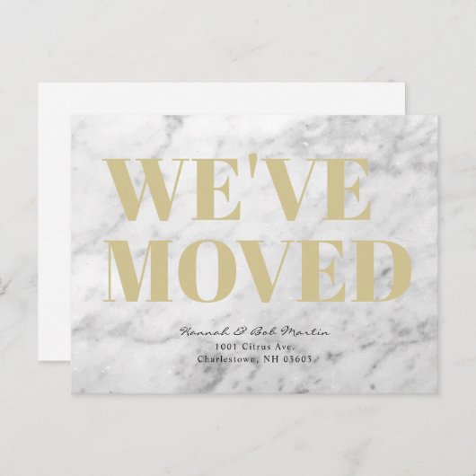 ミニマリストシック白い大理石移動 案内ポストカード (正面/裏面)