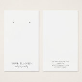 ミニマリストシック白黒ジュエリーディスプレイカード (正面&裏面)